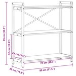 vidaXL Étagère Chêne fumé 80 x 30 x 85 cm Bois d'ingénierie