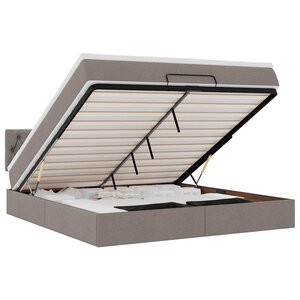 VidaXL Cadre de lit ottoman avec matelas taupe 180x200 cm tissu