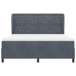 Lit à ressorts vidaXL avec matelas gris foncé 180x200 cm en velours
