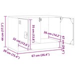 vidaXL Meuble TV noir 67x39x44 cm acier