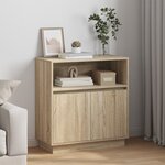 vidaXL Buffet avec LED Chêne Sonoma 71x34 5x75 cm Bois reconstitué