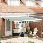 vidaXL Toile de rechange pour store banne Vert et blanc 400 × 300 cm