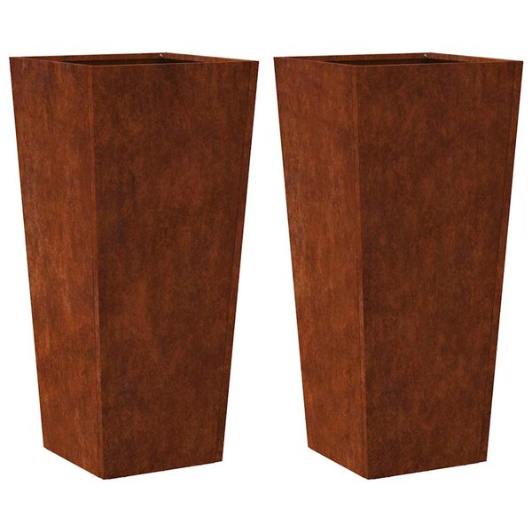 vidaXL Jardinières 2 Pièces 35x35x75 cm acier résistant aux intempéries