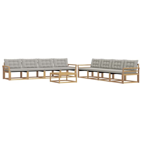 vidaXL Ensemble de canapés d'extérieur 9 pc Blanc et gris clair