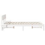 vidaXL Cadre de lit avec tables de chevet Blanc Bois massif en pin