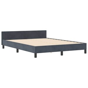 vidaXL Cadre de lit avec tête de lit Gris foncé 140 x 200 cm Velours
