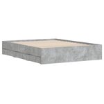 vidaXL Cadre de lit avec tiroirs sans matelas gris béton 140x200 cm