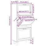 vidaXL Armoire à chaussures Marron 52x25x115cm Bois d'ingénierie/rotin