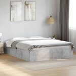 vidaXL Cadre de lit sans matelas gris béton 150x200 cm