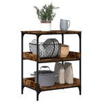 vidaXL Chariot de cuisine chêne fumé 60x41x80 5 cm bois d'ingénierie