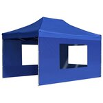 vidaXL Tente de réception pliable avec parois Aluminium 4 5x3 m Bleu