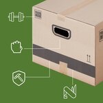 Pack and Move - Lot 20 cartons déménagement M - 60 x 40 x 30 cm - Poignées renforcées - 1 adhésif offert