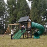 Aire de jeux - Toboggan vert et toboggan tubulaire - Cody