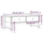 vidaXL Table basse chêne fumé 101x49x39 5 cm bois d'ingénierie