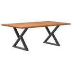 vidaXL Table à manger et bord naturel bois massif chêne