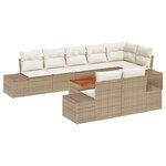 vidaXL Ensemble de canapé de jardin 9 Pièces Beige Poly rotin