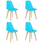 vidaXL Chaises à manger lot de 4 bleu plastique