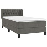 vidaXL Sommier à lattes de lit et matelas Gris foncé 90x200 cm Velours