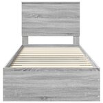vidaXL Cadre de lit Gris Sonoma 90 x 190 cm Bois d'ingénierie