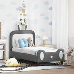 vidaXL Cadre de lit pour tout-petit avec tête de lit Gris clair PU