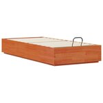 vidaXL Cadre de lit ottoman Brun Ciré 100 x 200 cm Pin massif