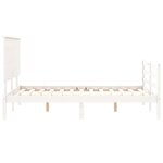 vidaXL Cadre de lit avec tête de lit blanc 140x190 cm bois massif