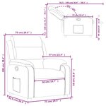 vidaXL Fauteuil inclinable gris clair velours