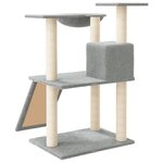 vidaXL Arbre à chat avec griffoirs en sisal Gris clair 83 cm