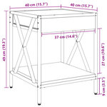 vidaXL Table de chevet avec LED infini chêne marron 40x40x49 cm