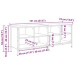 vidaXL Cabinet à chaussures avec étagère Bois Ancien 131 x 35 x 50 cm