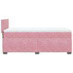 vidaXL Sommier à lattes de lit avec matelas Rose 100x200 cm Velours