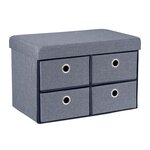 Banquette pliable multifonction pratique avec rangement 120 x 40 x 45 cm en tissu gris 13_0011162