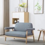 vidaXL Canapé à 2 places Tissu Gris clair