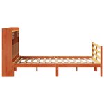 vidaXL Lit bibliothèque sans matelas cire marron 135x190 cm pin massif
