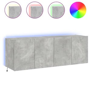 vidaXL Meubles TV muraux et lumières LED 2Pièces gris béton 60x35x41 cm
