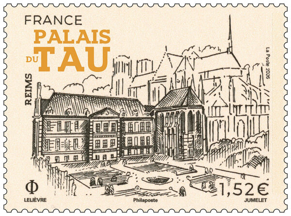 Timbre - Palais du Tau - Reims - Lettre Verte