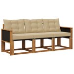 vidaXL Ensemble de canapés d'extérieur 3 pc Naturel et Beige