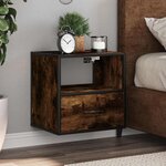 vidaXL Table de chevet murale Chêne fumé 40x31x39 5 cm