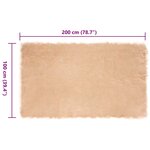 vidaXL Tapis en Peau de Mouton Synthétique Beige 200 x 100 cm