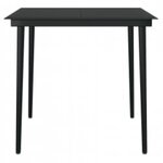 vidaXL Ensemble à manger de jardin et coussins 3 Pièces Gris et noir