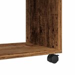 vidaXL Table d'appoint avec roues vieux bois bois d'ingénierie
