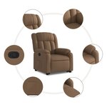 vidaXL Fauteuil inclinable Marron Tissu