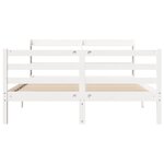 vidaXL Cadre de lit avec tête de lit sans matelas blanc 140x200 cm