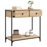 vidaXL Table console chêne sonoma 75x34 5x75 cm bois d'ingénierie