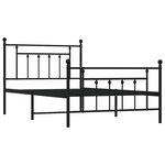 vidaXL Cadre de lit métal sans matelas et pied de lit noir 100x200 cm