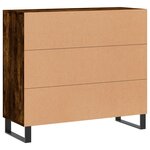 vidaXL Buffet chêne fumé 90x34x80 cm bois d'ingénierie
