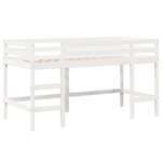 vidaXL Lit superposé et échelle et toit blanc 90x200cm bois pin massif