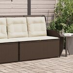 vidaXL Banc inclinable de jardin avec coussins marron résine tressée