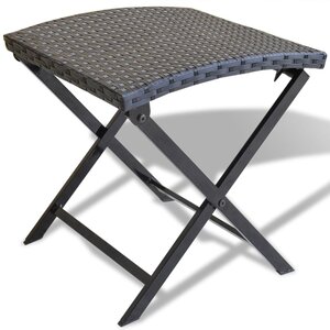 vidaXL Tabouret pliable Résine tressée Noir