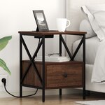 vidaXL Cabinet de chevet avec tiroir Chêne marron 41.5 x 40.5 x 55 cm